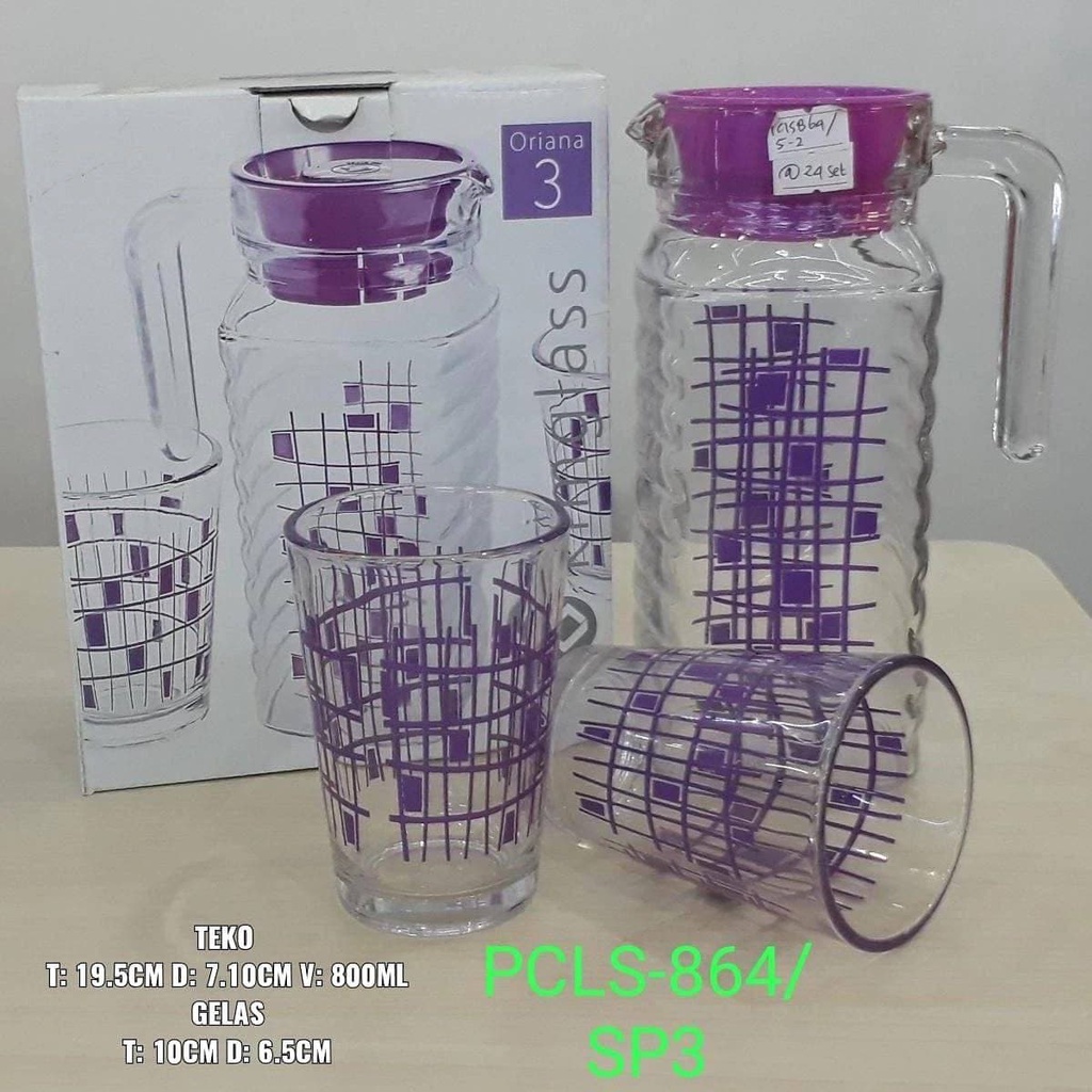 Teko Glass Kaca 3in1 teko set terbaru