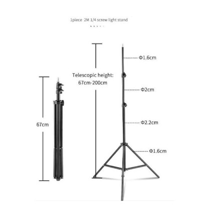 Tripod Ring Light Handphone Camera 1.25M, 1.55M, 2.1M Free Holder U Tripod Universal Hp TANPA DUS