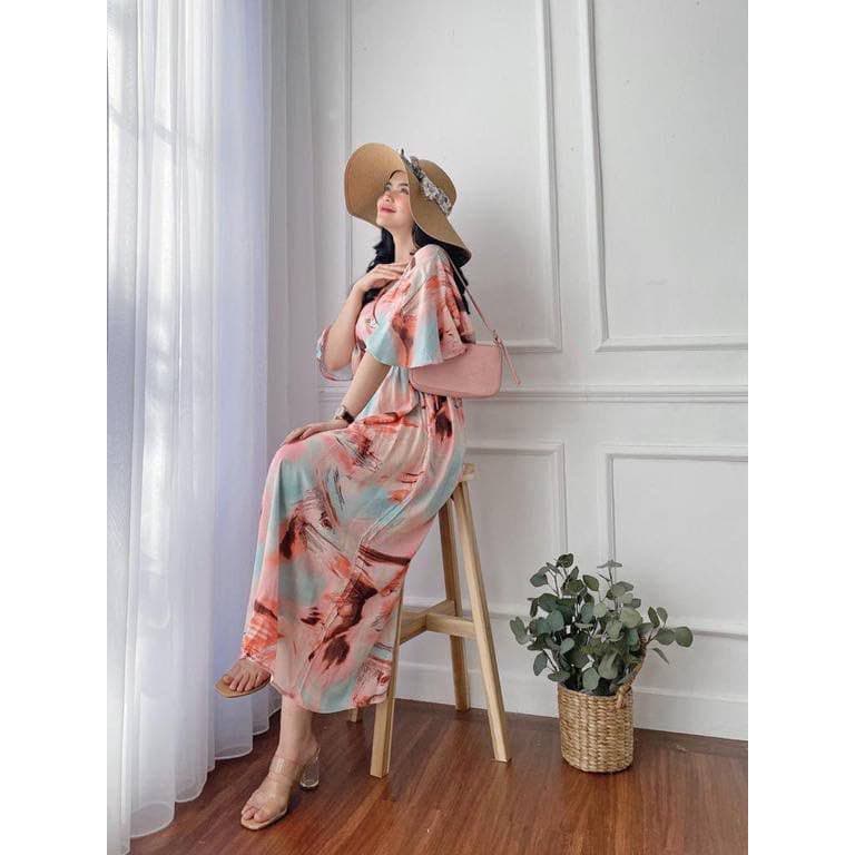 Dress Rayon Premium Home Dress Busui Fashion Korean Style Maxi Dress Kekinian