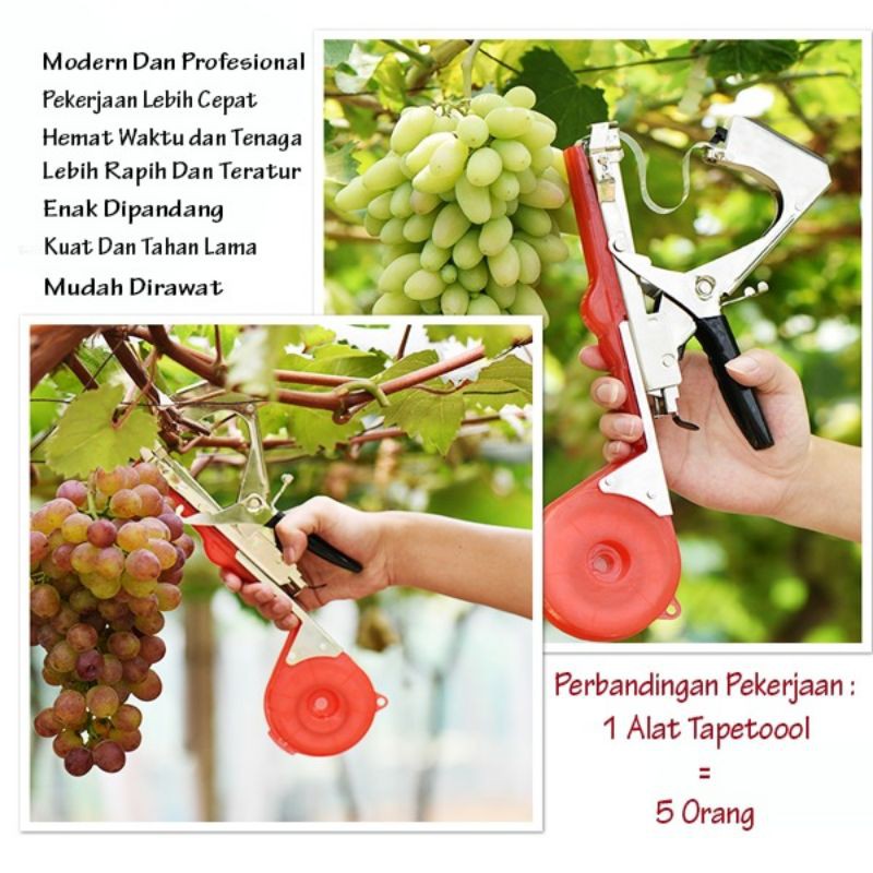 Tapetool Pengikat Tanaman Pengikat Pita Tapener Alat Pengikat Anggur Tomat Modern Terbaru