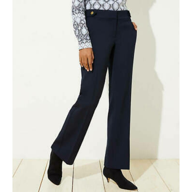 LOFT WOMEN Marisa Trouser Pants Navy Ink