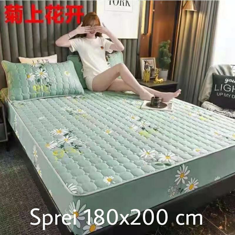 Sprei Sultan Waterproof anti ompol anti tahan air size 180x200 Seprei Adem full Karet-Sprei kelopak tosca