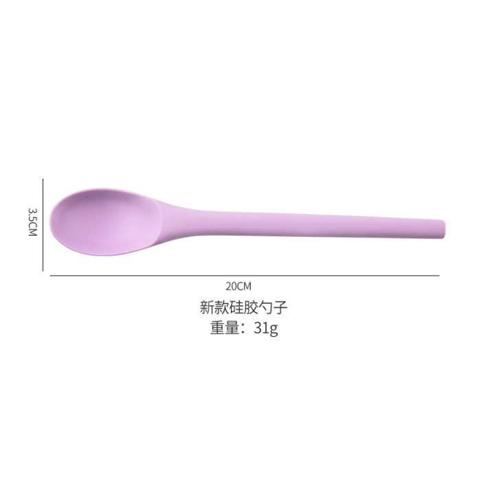 silicone slim spoon spatula 20cm / spoonela sendok makan silikon/ sendok makan anak