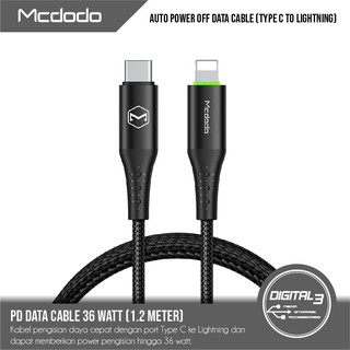 Mcdodo 36w Pd Auto Disconnect Type C To Lightning Quick Charge Cable For Iphone 12 11 Por Max X Xs Ipad Mini Ipod Shopee Indonesia