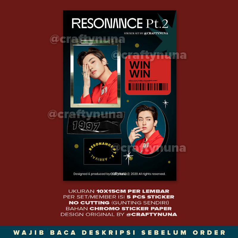 (NC-012) OT23 • NCT RESONANCE PT 2 ARRIVAL VER 2020 Sticker set by Crafty Nuna aesthetic stiker case hp