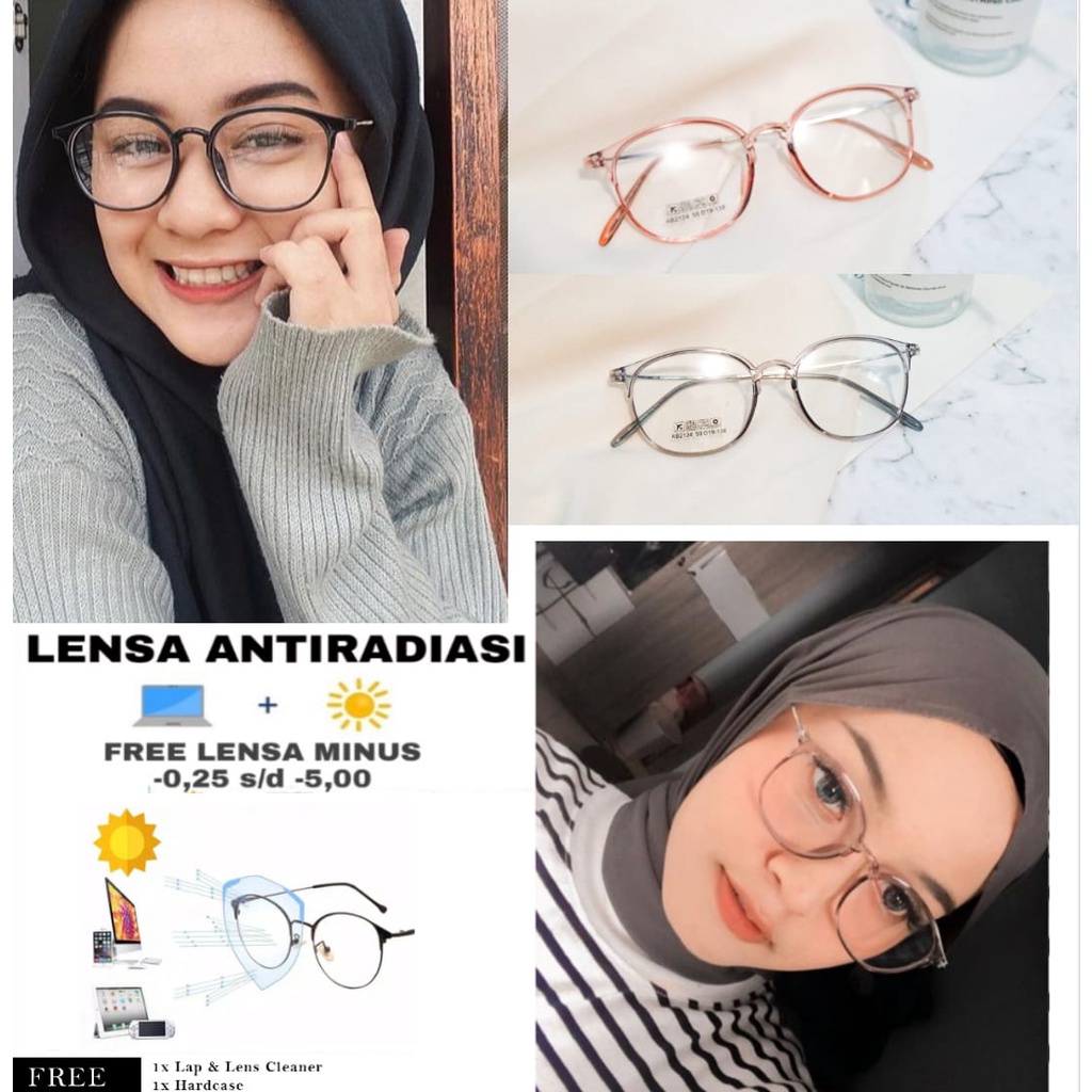 Kacamata Bulat Photocromic Blueray Minus Anti Radiasi Bahan Lentur - Yourglasses