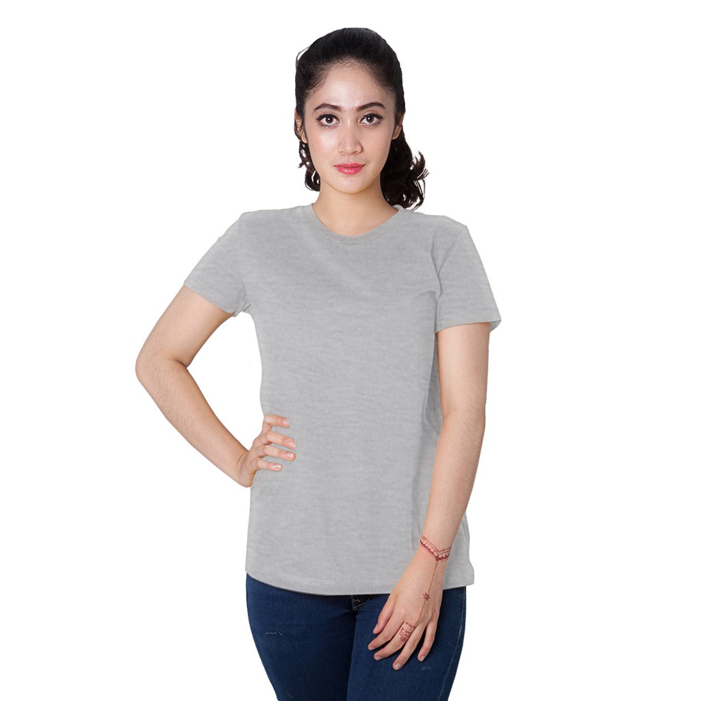 Kaos Polos Wanita O neck Bahan Katun