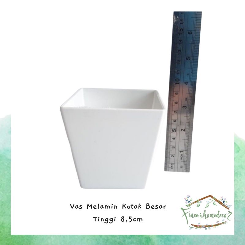 VAS MELAMIN KOTAK BESAR  - pot bunga plastik artificial home decor shabby chic