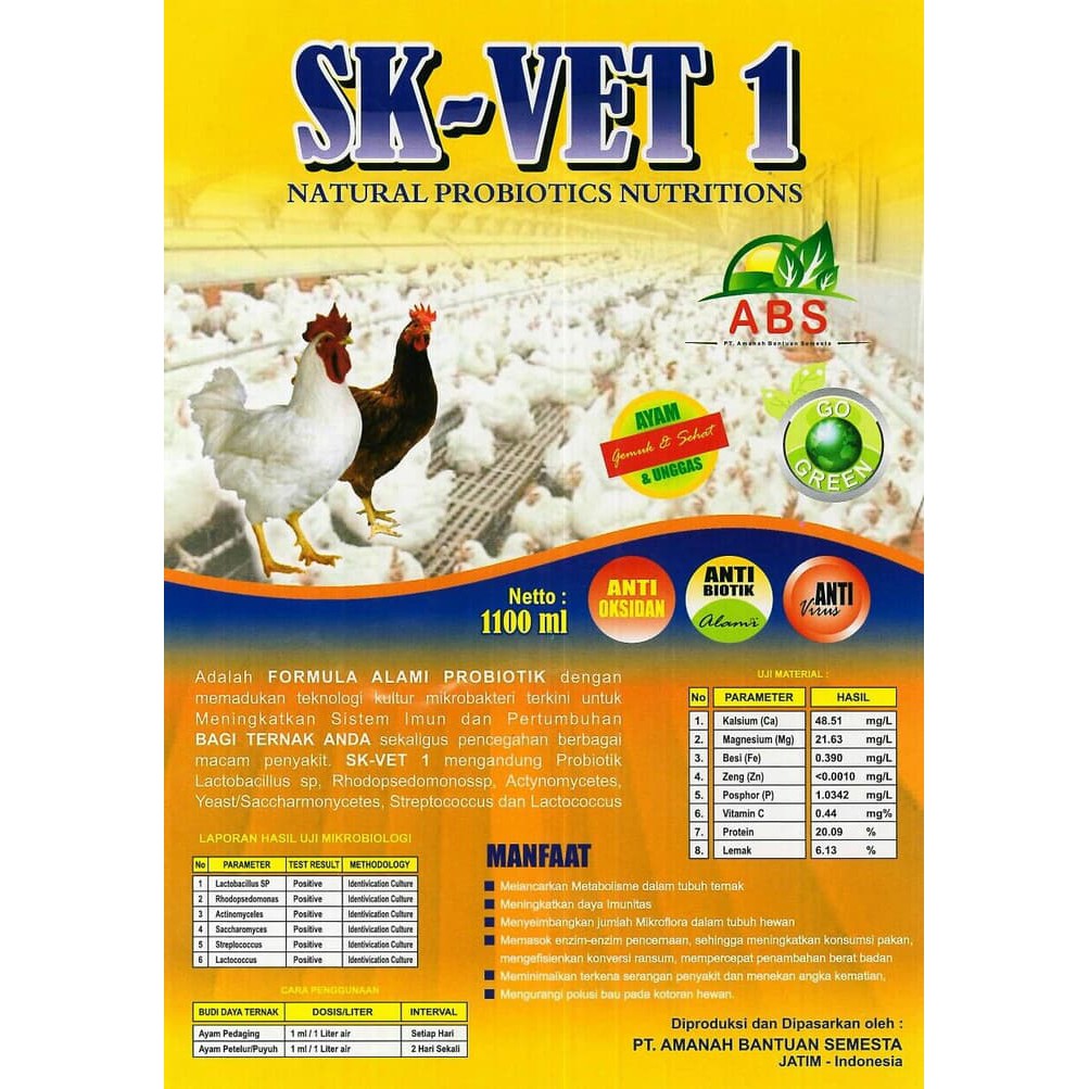 Probiotik Ayam & Unggas SK-Vet 1