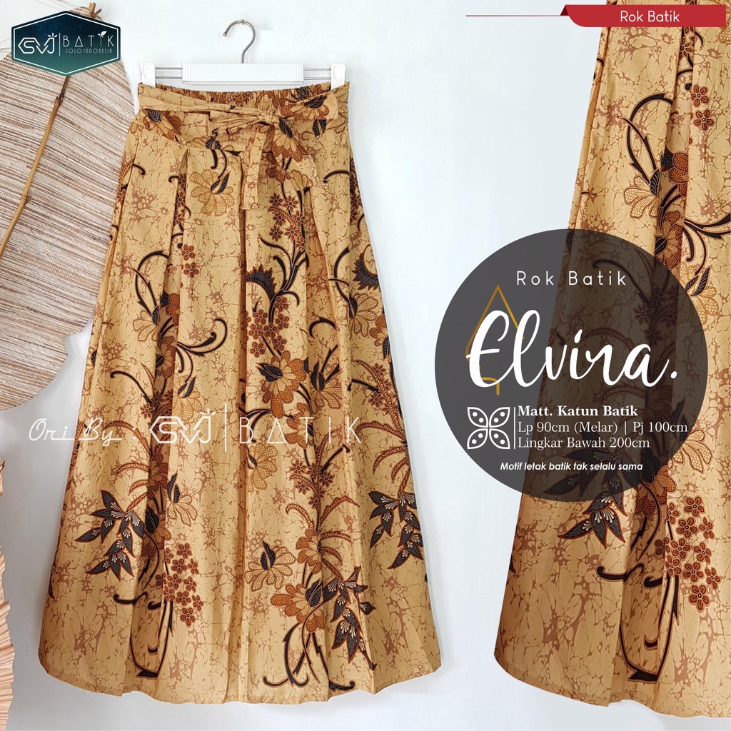 ROK BATIK ALUSAN SINARAN LANNA BAWAHAN BATIK WANITA TERKINI ORI KESHWA MURAH ORIGINAL REALPICT-Elvira
