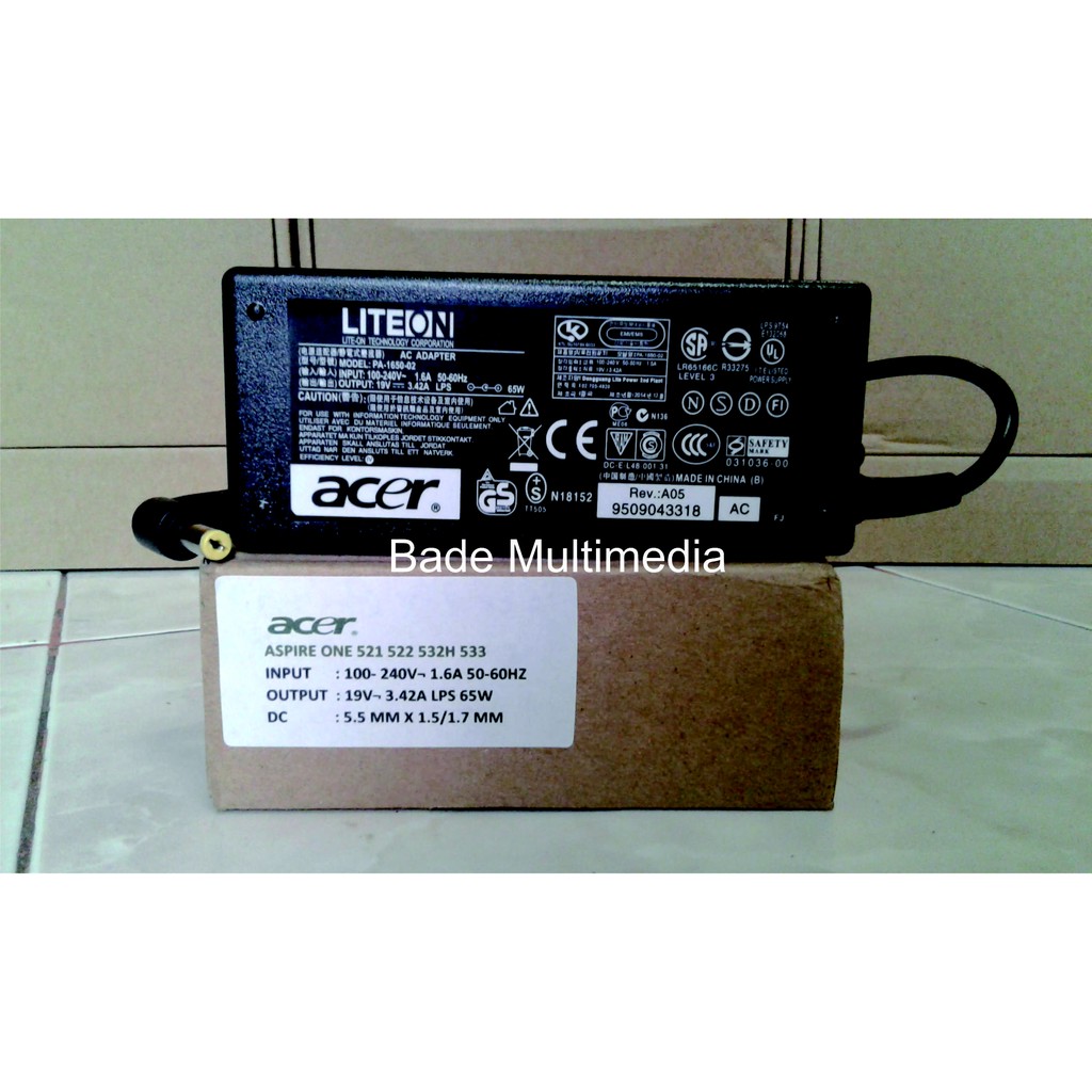 Adaptor- Charger Acer Aspire One Notbook- Laptop D257 522 722