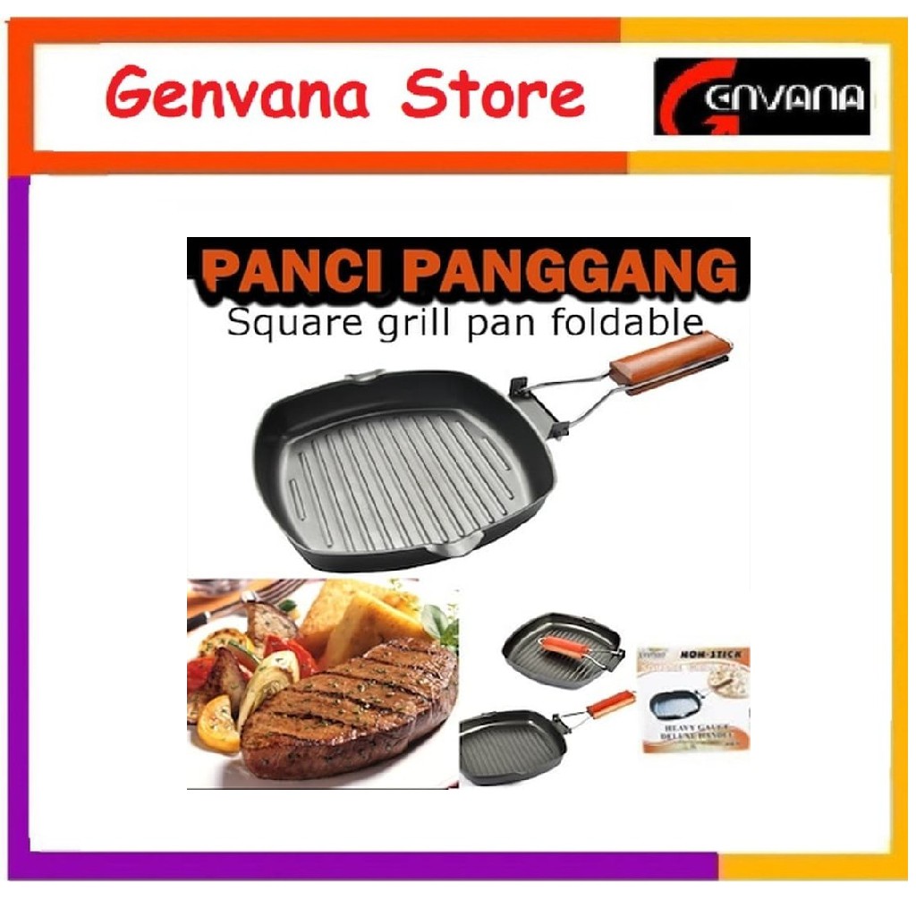 Square Grill Pan Cookware / Teflon BBQ / Panci Panggang ...