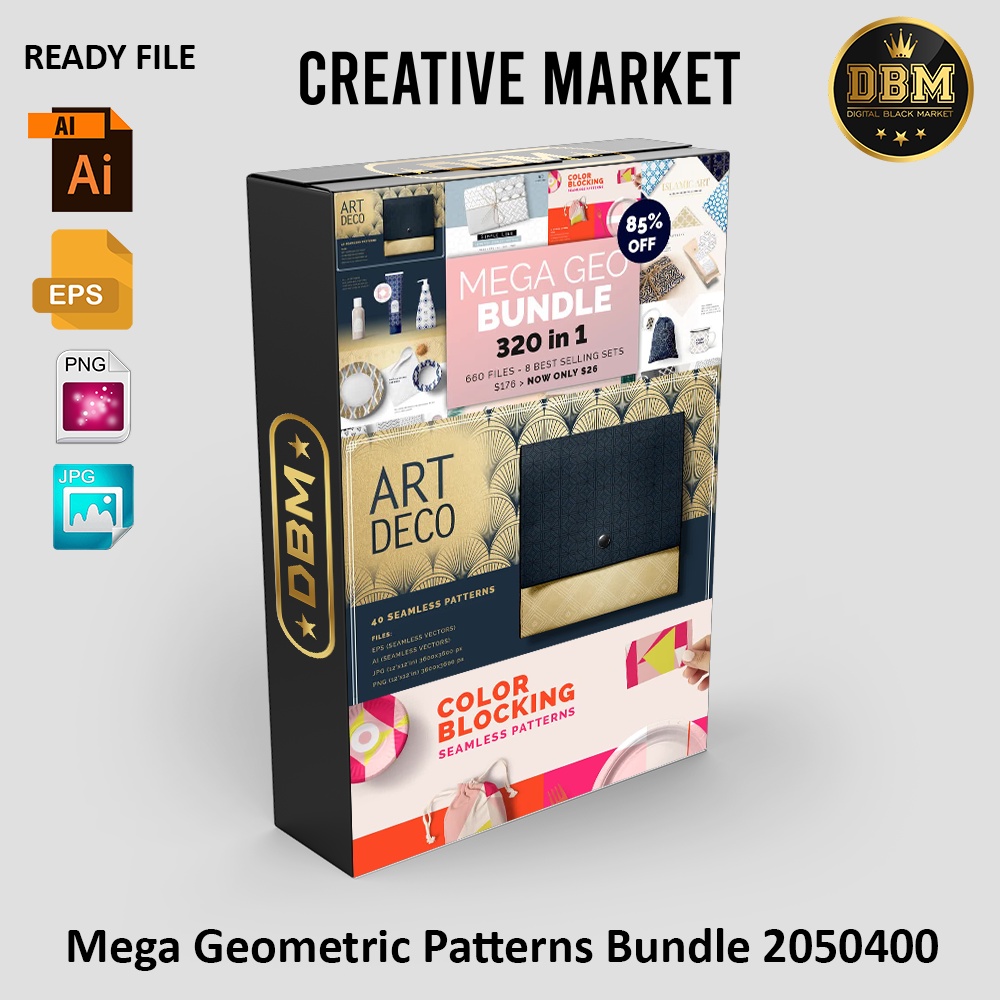 Mega Geometric Patterns Bundle - Vector Designs