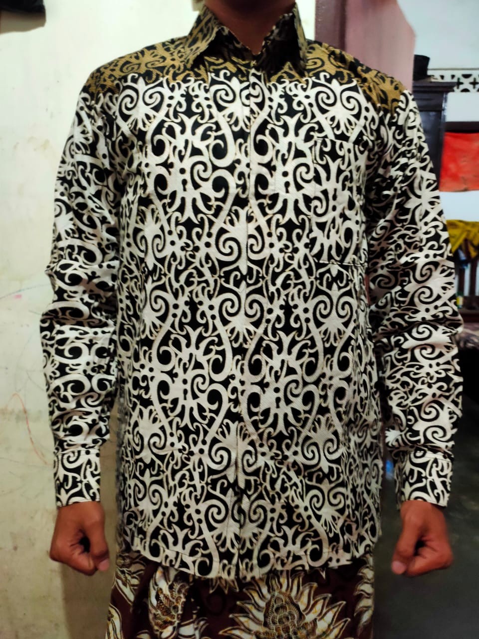 Kemeja Batik Pria Lengan Panjang M L Xl Xxl