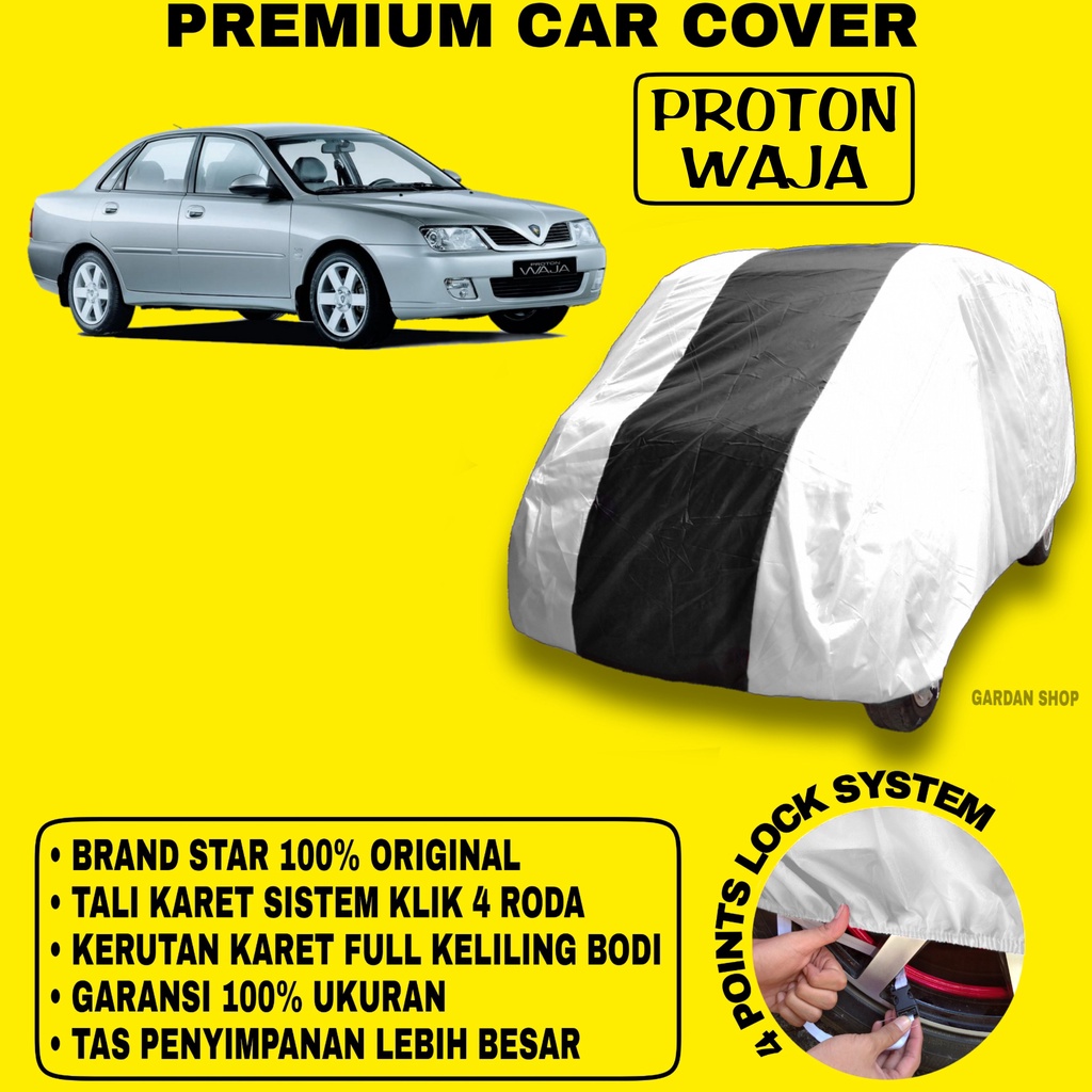 Body Cover PROTON WAJA SILVER HITAM Penutup Bodi Mobil Proton Waja Waterproof PREMIUM