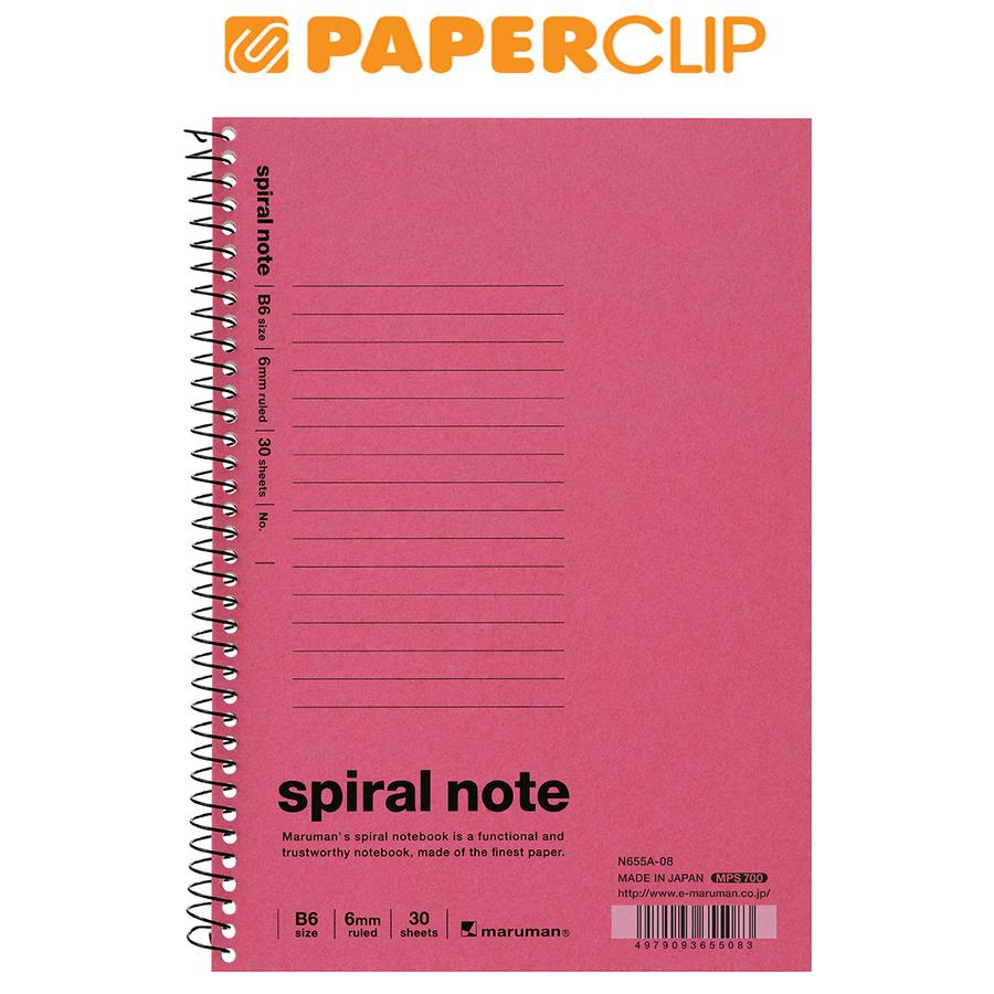 

NOTEBOOK B6 MARUMAN N655A-08 SPIRAL PINK