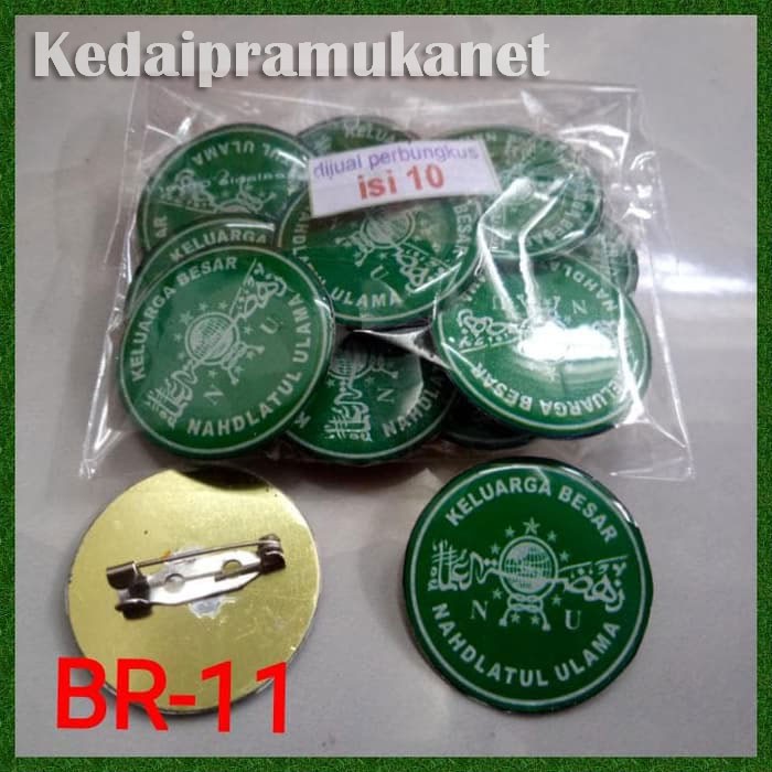 pin bros logo gambar lambang keluarga besar NU nahdlatul ulama peniti jarum