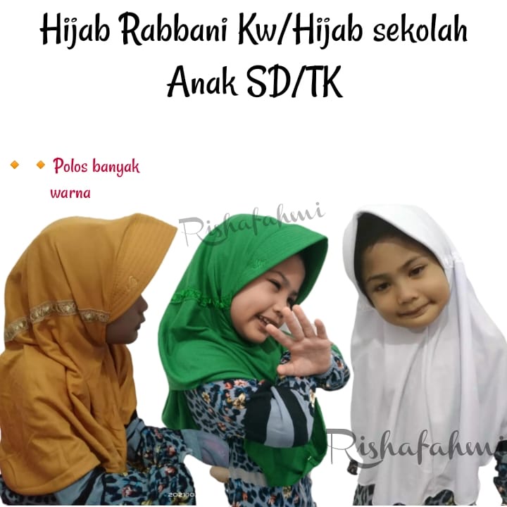 JILBAB KERUDUNG ANAK SEKOLAH TK/SD SERUT POLOS/JILBAB RABBANI KW/JILBAB SERUT
