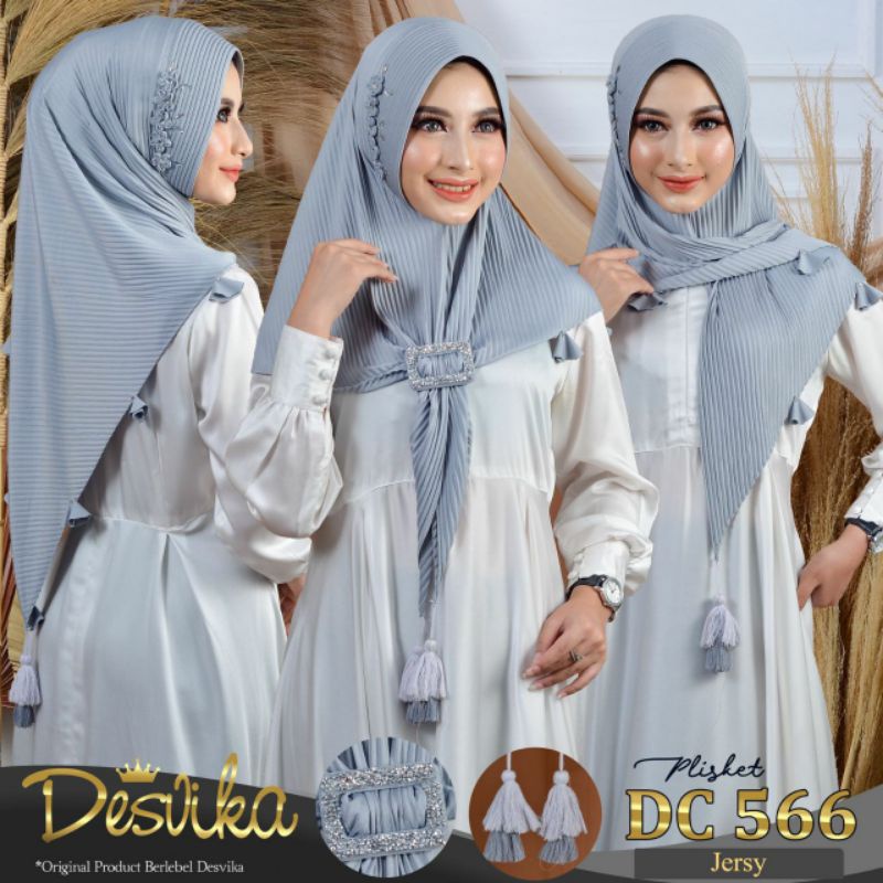 ORI DC HIJAB KHIMAR PLISKET TASSEL FREE RING GESPER SWAROSKI 566 517 ORIGINAL DESVIKA BERGO JUMBO JI