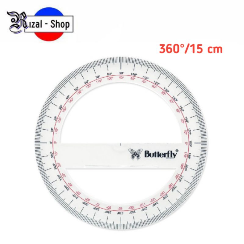 

Penggaris Busur 360 Derajat 15 cm Butterfly Circle / Bulat