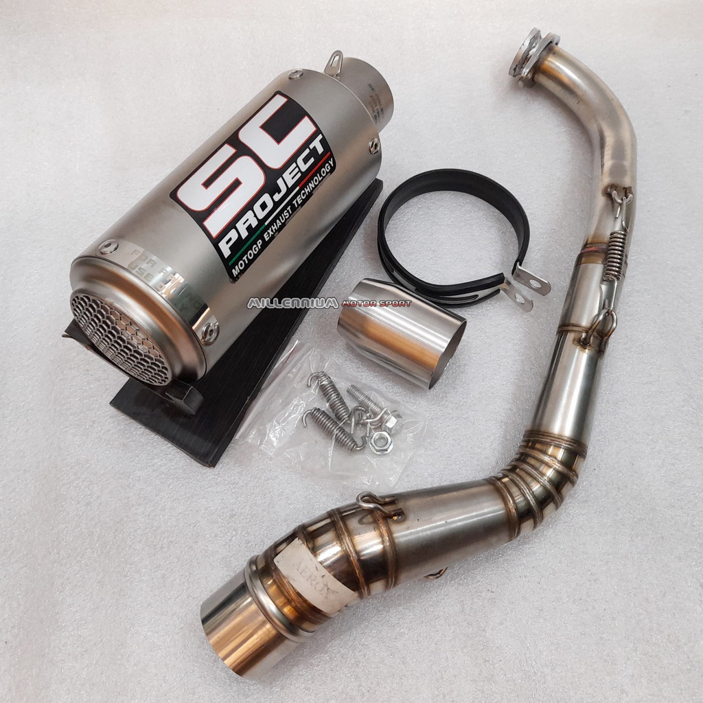 KNALPOT RACING YAMAHA AEROX 155 FULL SISTEM - SC PROJECT IMPOR