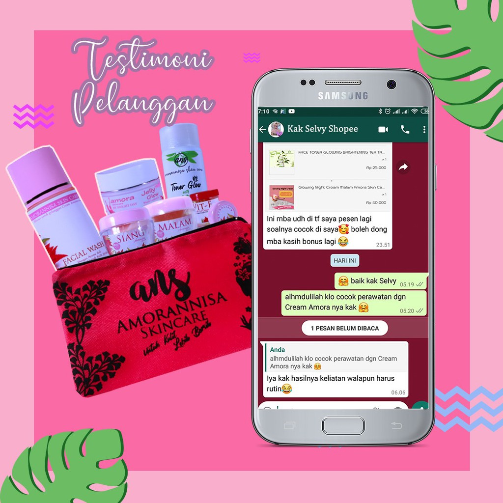 Amora Skincare Paket Pemutih Wajah Glowing Acne Kusam ASC-2