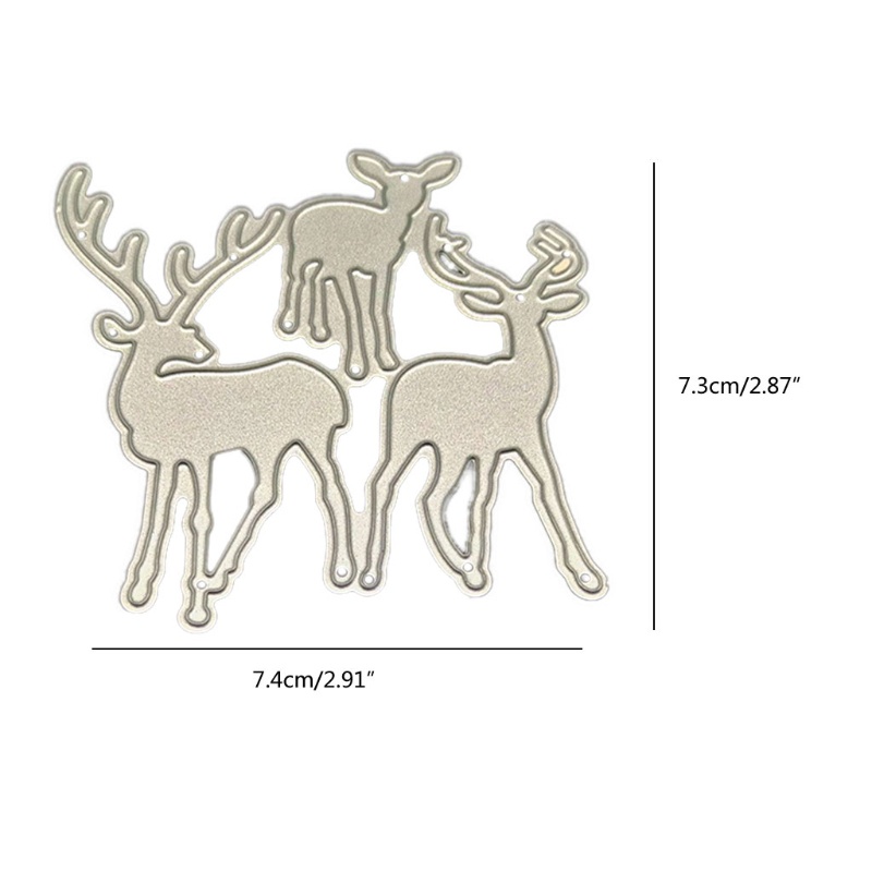 Cetakan Stensil Cutting Dies Motif Rusa Natal Bahan Metal Untuk Scrapbook / Craft Diy / Kartu