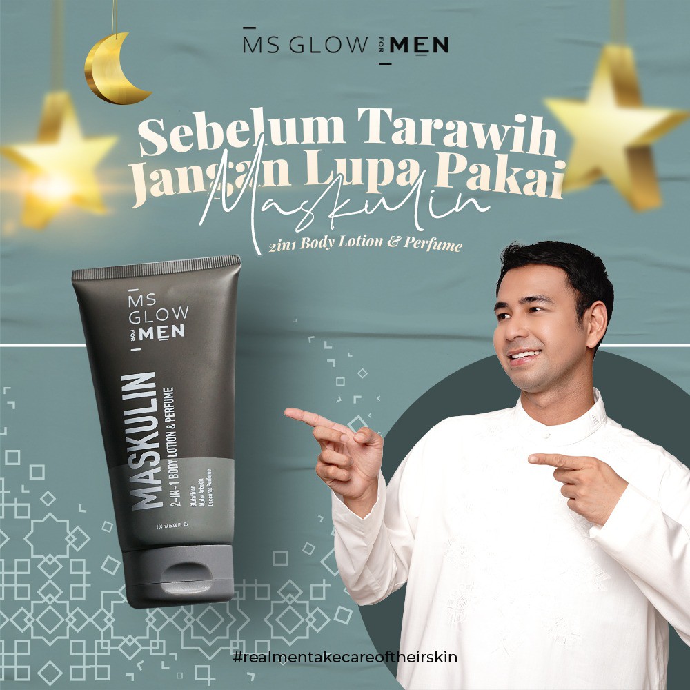 Maskulin Body lotion& Parfum Ms glow men DV, ORIGINAL