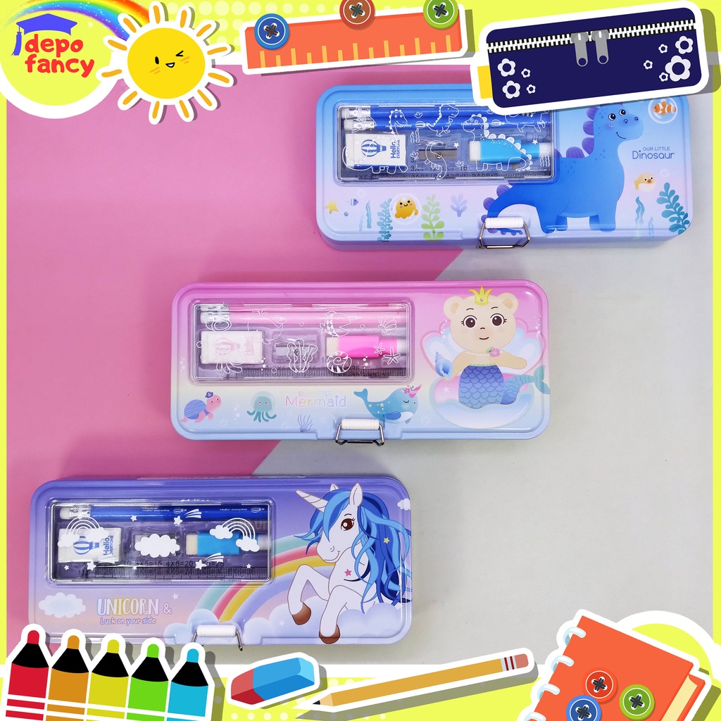 

KOTAK PENSIL KALENG ANTI PENYOK + ISI + WHITE BOARD 2 SUSUN / TEMPAT PENSIL KALENG KUALITAS GA KALENG-KALENG / TEPAK PENSIL CANTIK KUALITAS BAIK B703