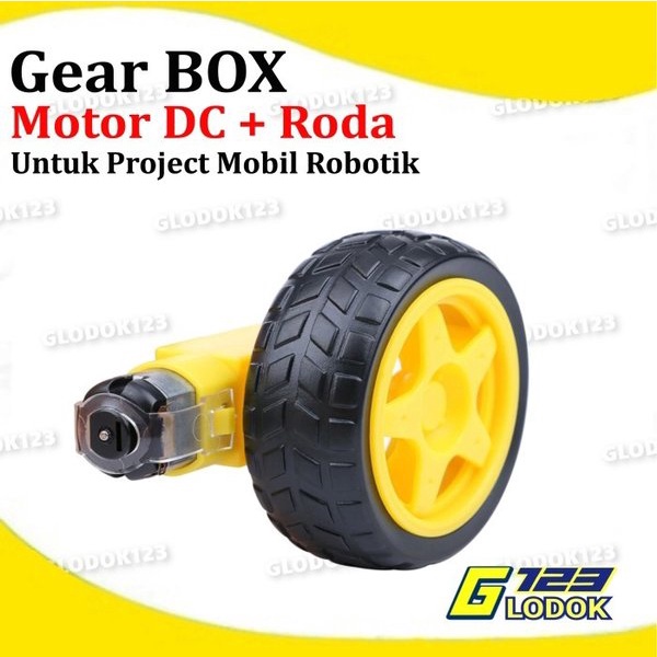 Roda Motor DC UNO Gear 3V 6V Wheel Dinamo Mobil Robot Smart Car