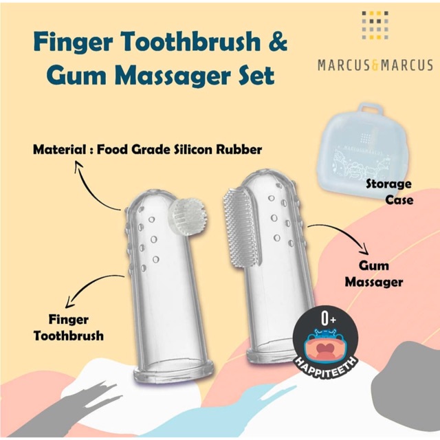 Marcus &amp; Marcus Finger Toothbrush &amp; Gum Massager Set - Sikat gigi bayi