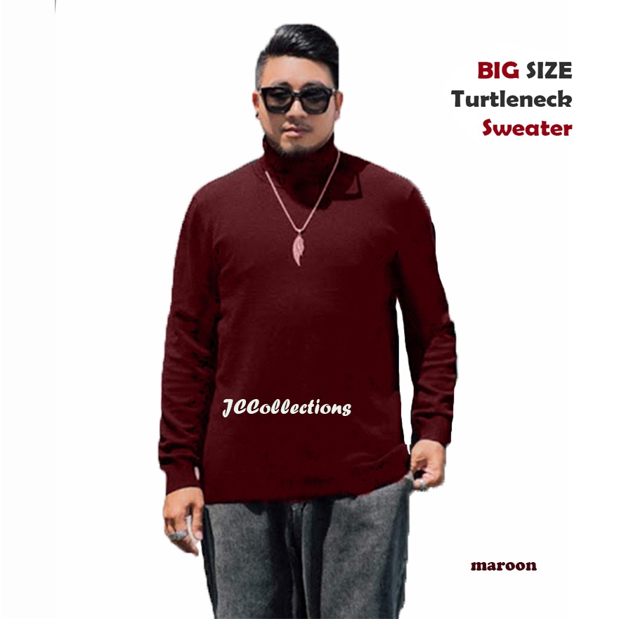 Sweater Turtleneck Big Size 3XL Pria Rajut /  Knitting Jumbo Sweater Roundhand - JCCollections-3