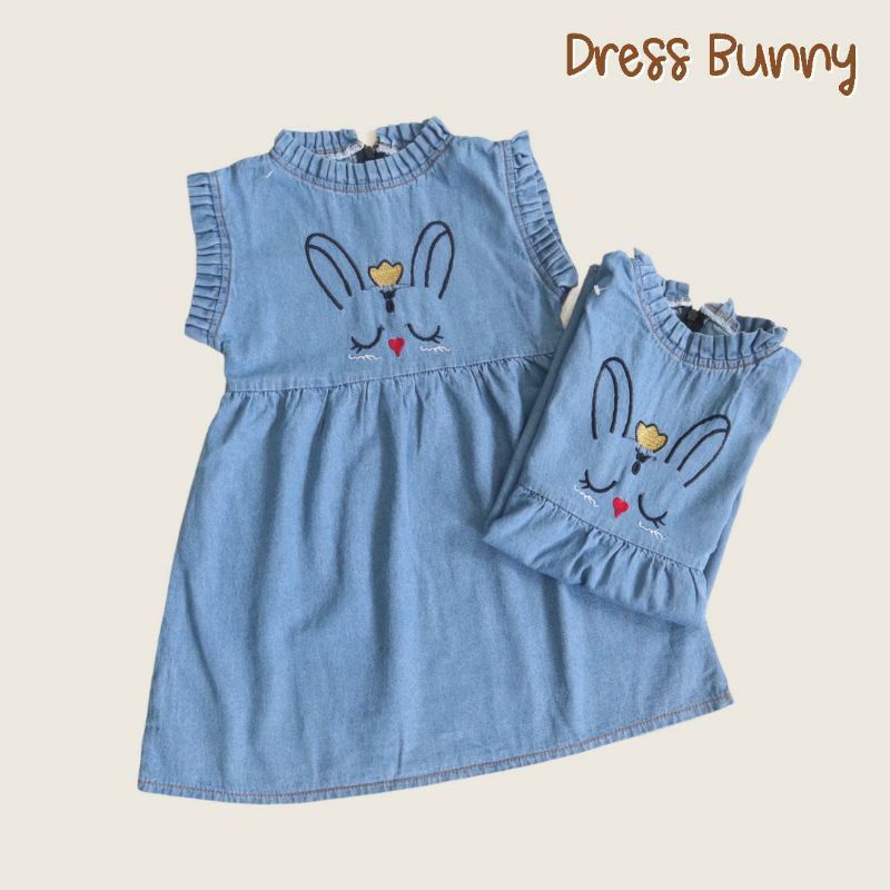 DRES BUNNY/DREAS JEANS ANAK/DRESS BUNNY JEANS ANAK/BAJU JEANS ANAK