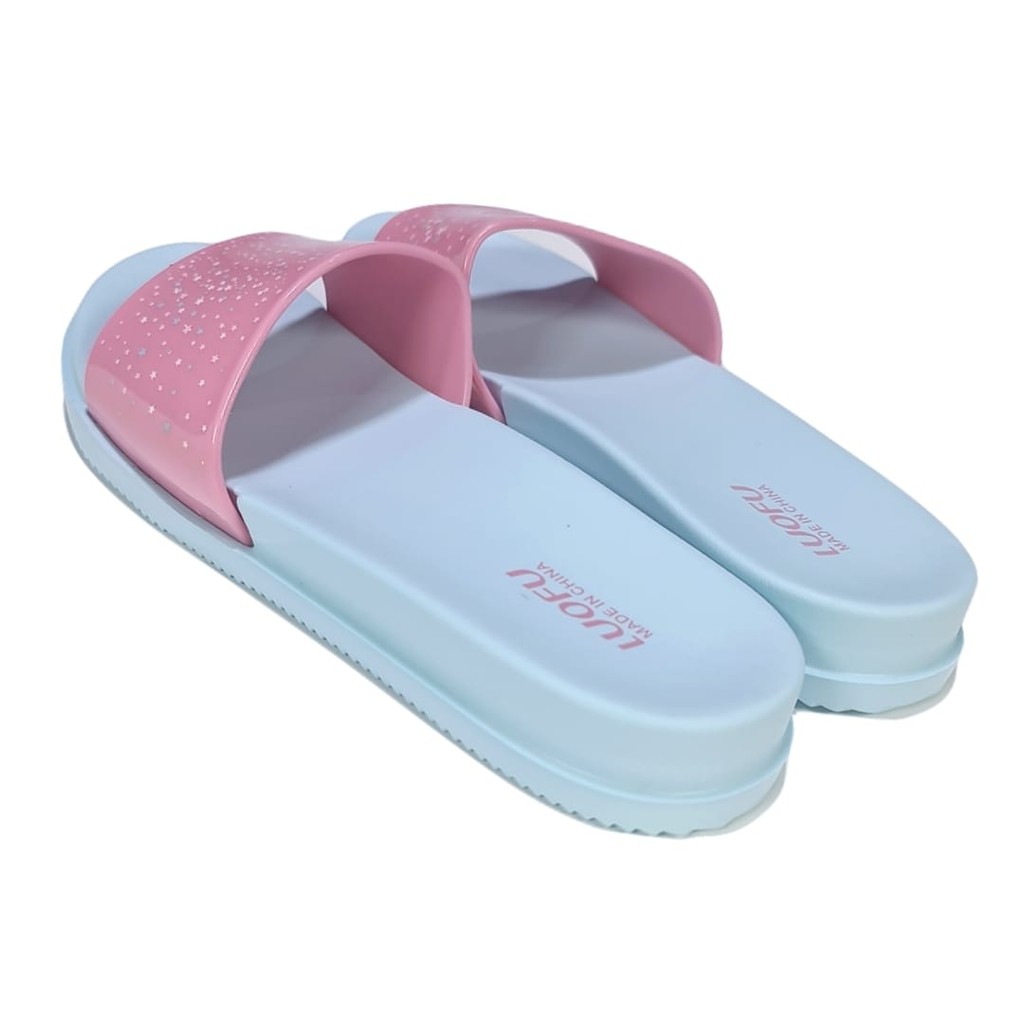 LUOFU ORIGINAL jelly sandal karet empuk murah wanita selop sendal cewek import E7159B07KS