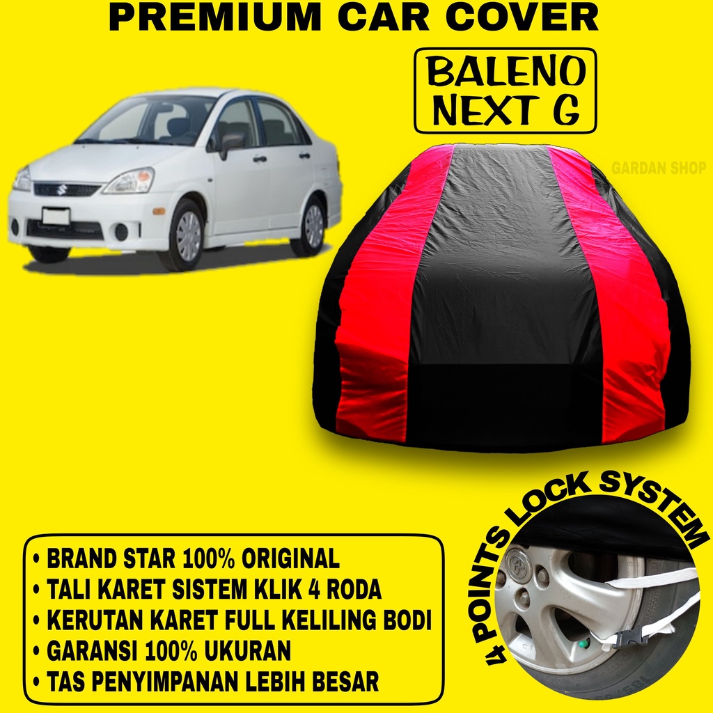 Body Cover BALENO NEXT G Sarung Strip MERAH Penutup Pelindung Bodi Mobil Suzuki Baleno Next G PREMIUM Cover