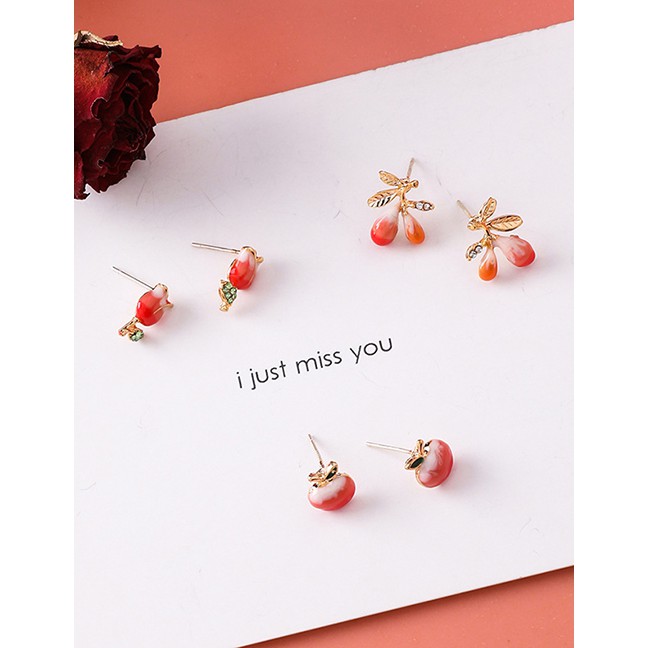 LRC Anting Tusuk Fashion 925 Silver Needle Fruit Earrings F6246X