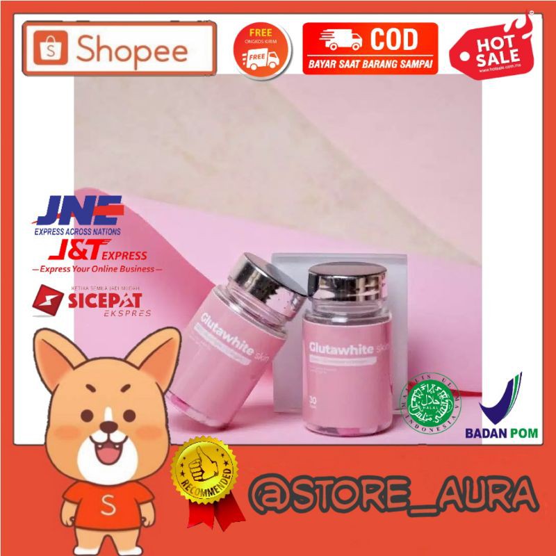 GlutaWhite Skin Extra Collagen Obat Pemutih Kulit & Badan 100% Original Suplemen Herbal Glutaindo