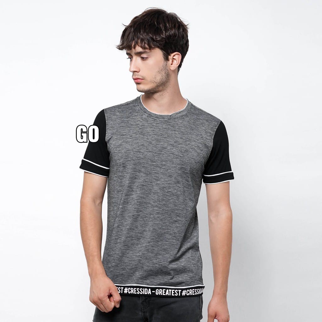 gof CRESSIDA KAOS Pakaian Pria Atasan Kaos Oblong Casual Santai Slimfit Lengan Pendek Original Brand