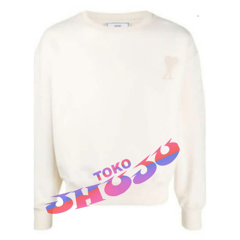 Basic Sweater Treasure Yedam Style AMILOVE logo sablon Cream