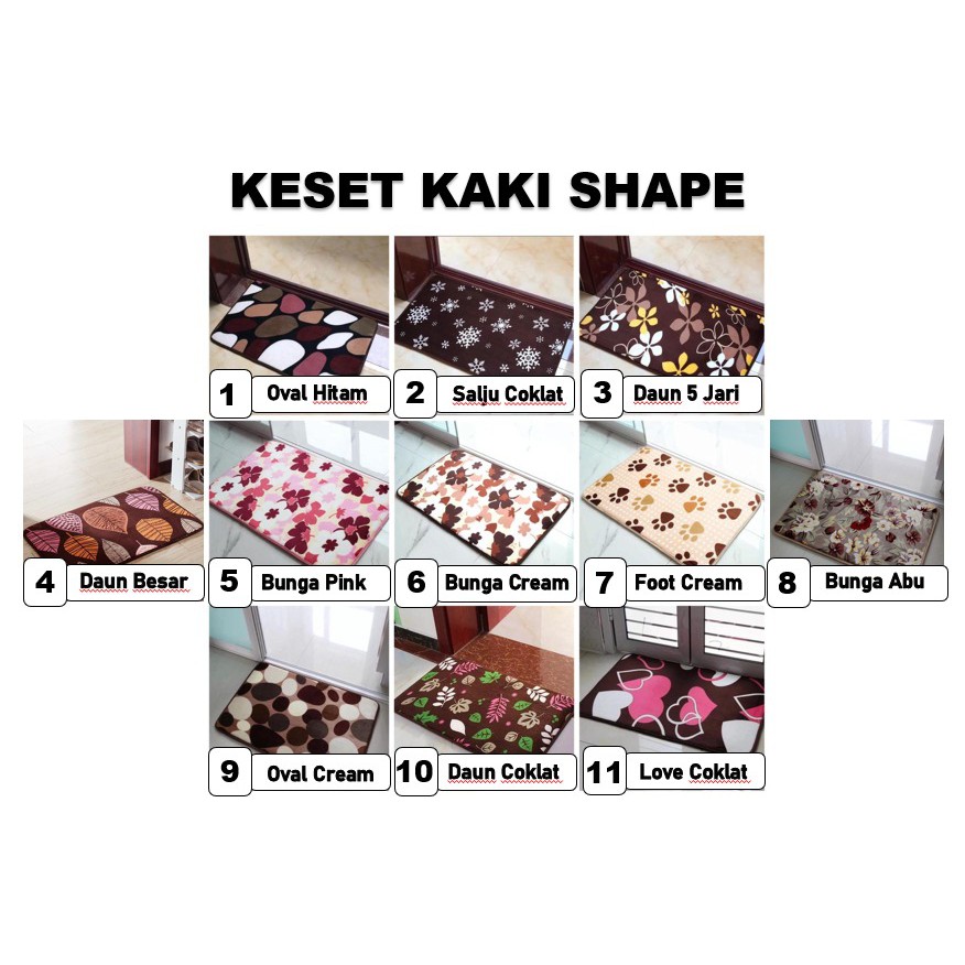 COD - H627 Keset kaki Anti Slip Bahan Memory Foam Menyerap (40×60cm) / Keset Kamar Mandi-Keset Shape