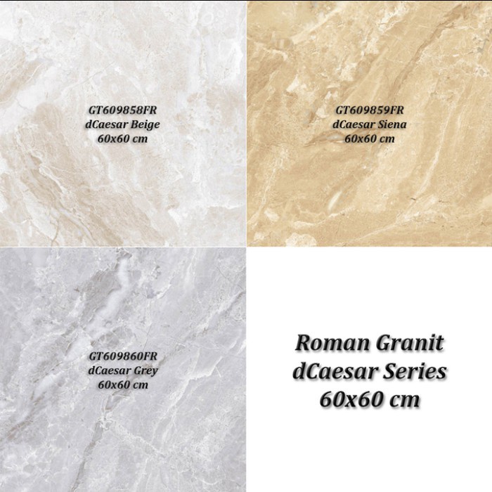 GRANIT LANTAI ROMAN GT609860FR 60x60 dCaesar Grey