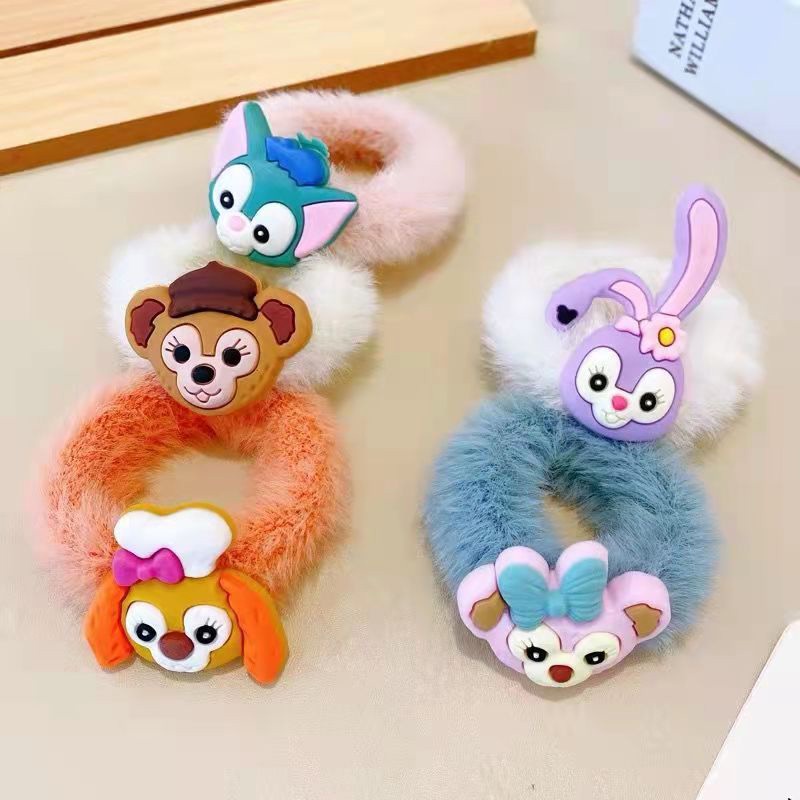 COD Jepit Rambut 1PCS  Klip Wanita Anak-anak  Korea  Bahan Plush Karet Motif Kartun Untuk Aksesoris simple murah Fashion