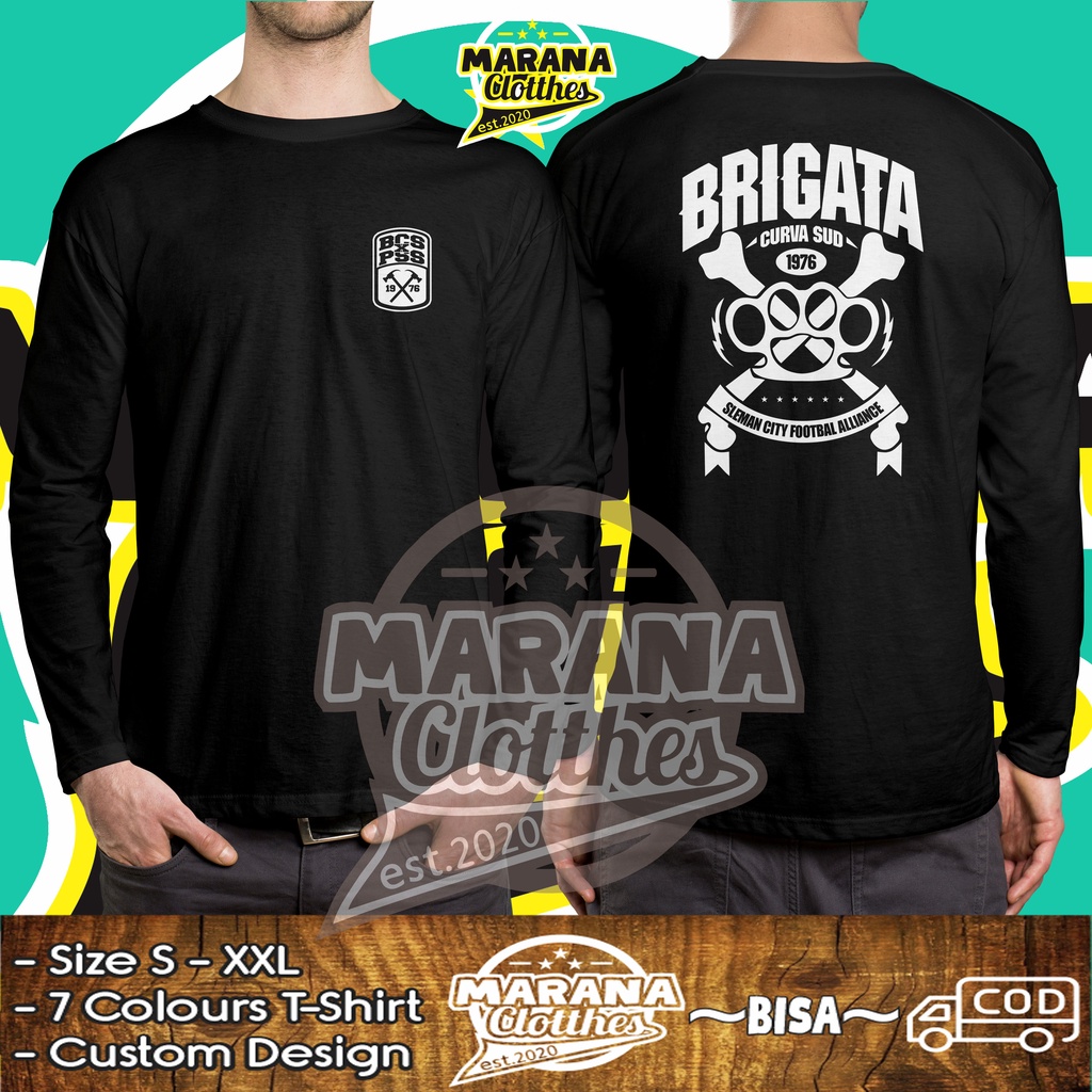 Kaos Ultras Brigata Curva Sud BCS PSS SLEMAN 1976 Lengan panjang Baju Sport