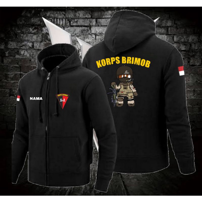 sweater hoodie ziper korps brimob/sweater brimob