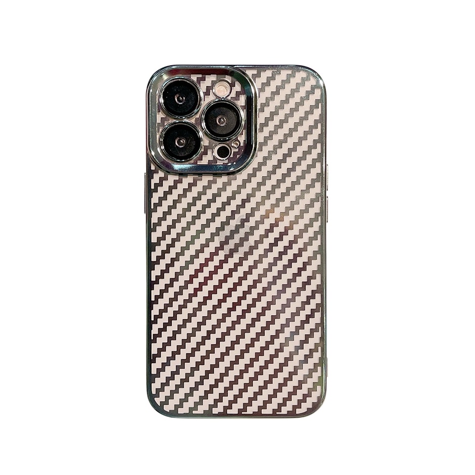 Soft Case Motif Carbon Fiber Dengan film Lensa shockproof Untuk iPhone 13 Pro MAX 11 Pro MAX 12 Pro MAX