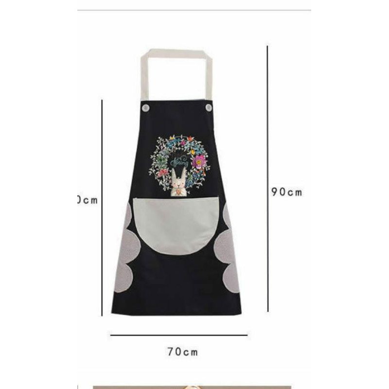 Apron Celemek Masak Celemek Anti Air Apron Waterproof Celemek Masak Bahan Kain Premium Quality Korean Style