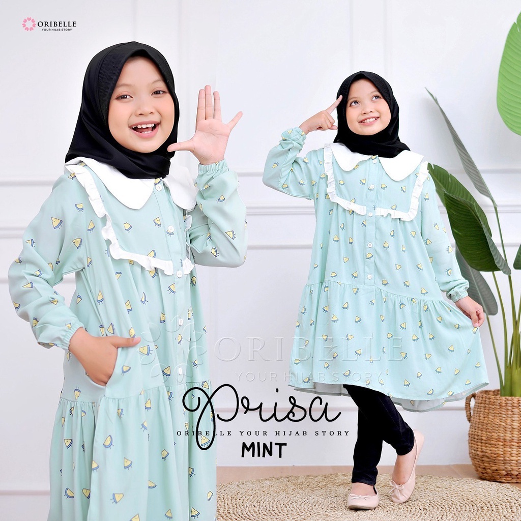TUNIK ANAK LUCU DRESS ANAK BAJU MUSLIM ANAK REMAJA TUNIK REMAJA Tunik Anak PRISA BY ORIBELLE Kids HA