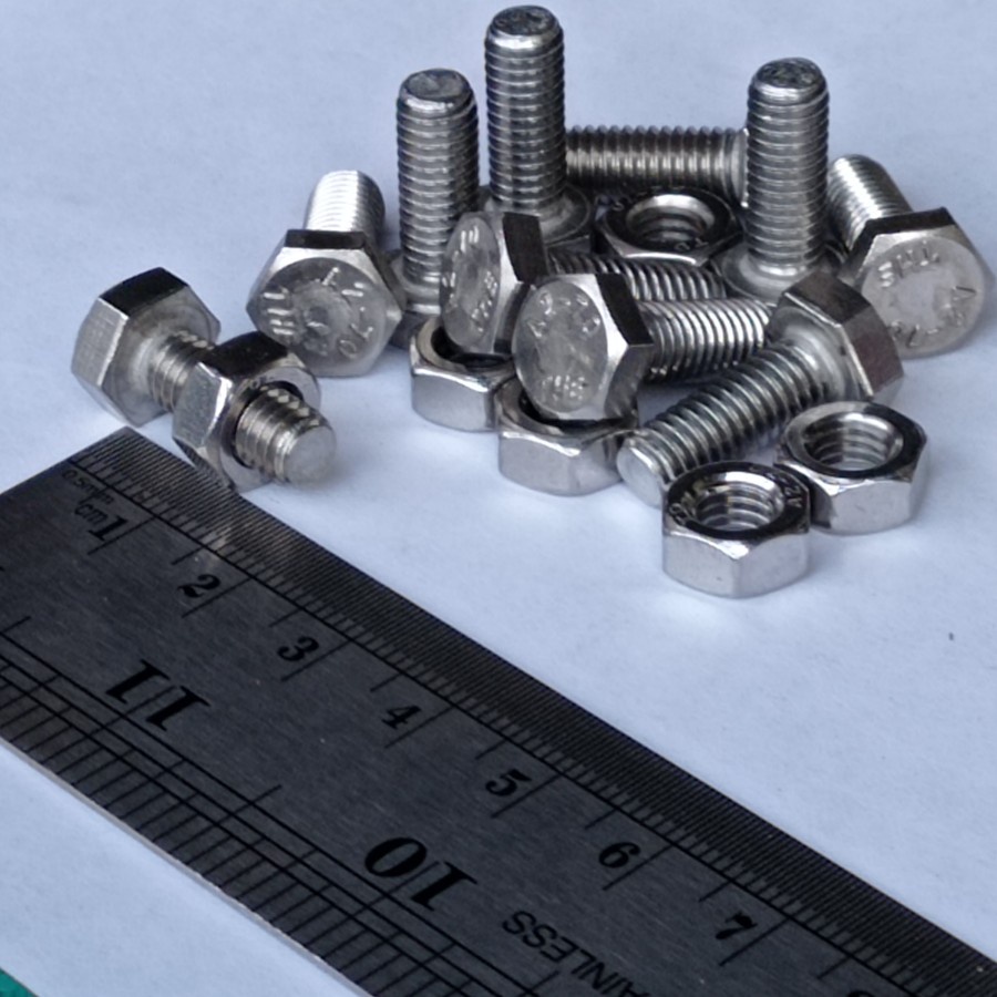 BAUT STAINLESS M6 X 16 / BAUT 10 KUNCI 10 / BAUT SS M6 X 16 SUS 304 / BAUT M6X16 STAINLESS STEEL / B