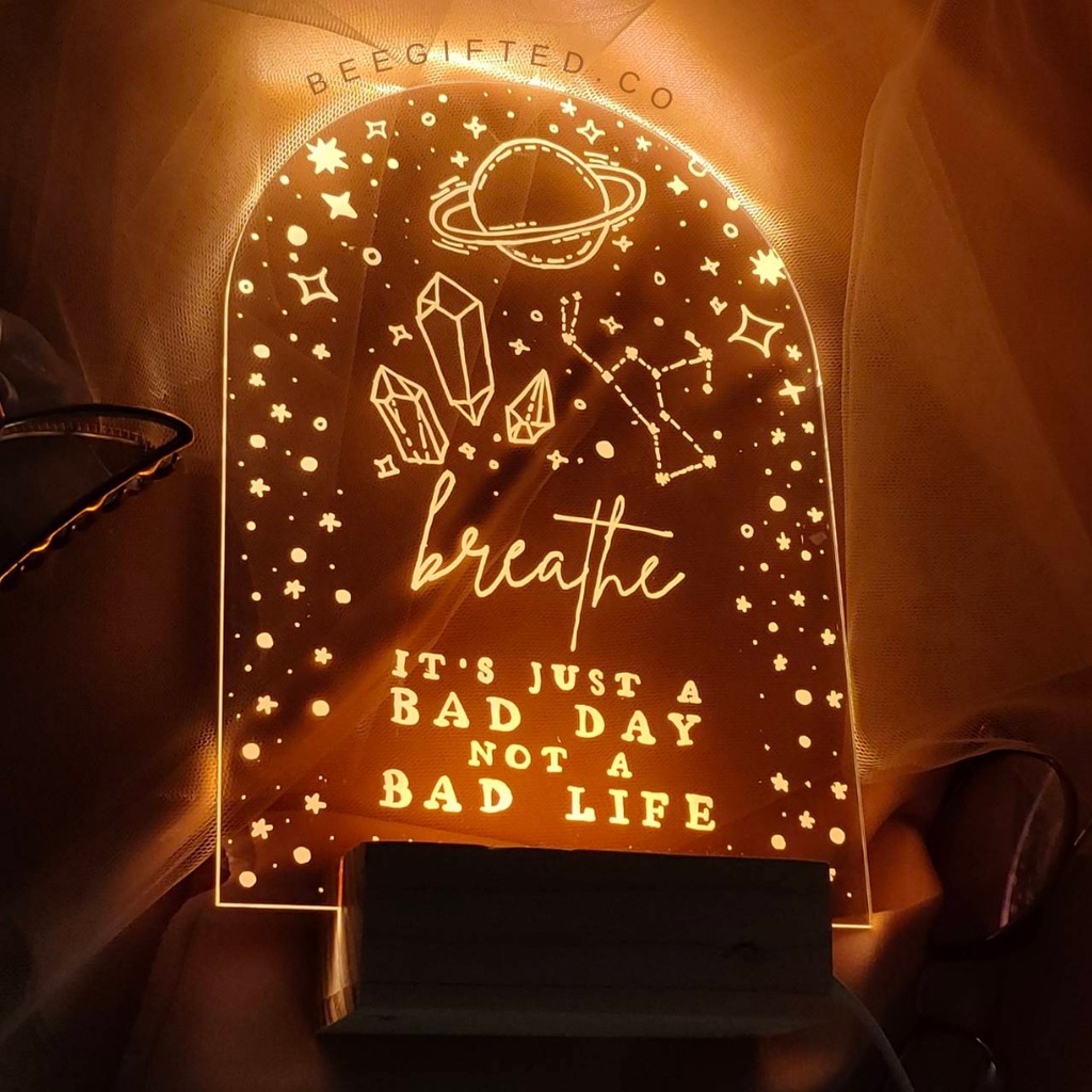 CRAFTED ACRYLIC LAMP Hampers - Lampu Tidur Akrilik Hampers Custom by Beegifted.co