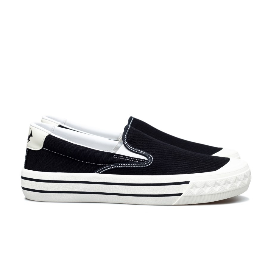 Sepatu Compass Retograde Slip On [Black White/Green/White/Blue]-1